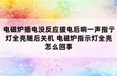 电磁炉插电没反应拔电后响一声指亍灯全亮随后关机 电磁炉指示灯全亮怎么回事